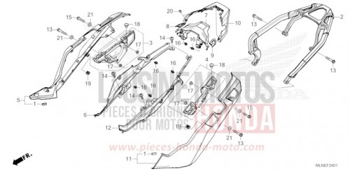 COUVERCLE LATERAL/PORTE-BAGAGE ARRIERE (2) CRF1100A4S de 2025